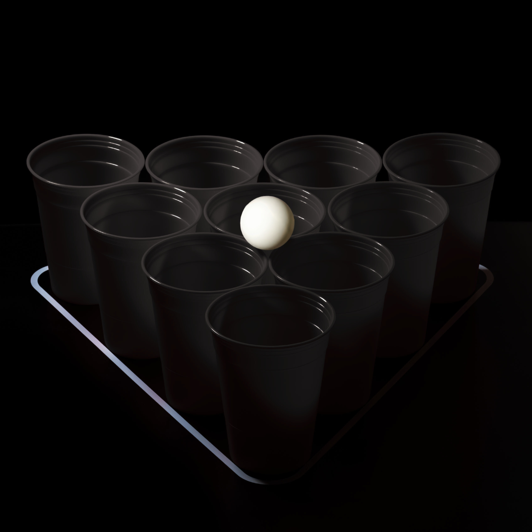 Bierpong-Becher aus Hartplastik, Black Edition