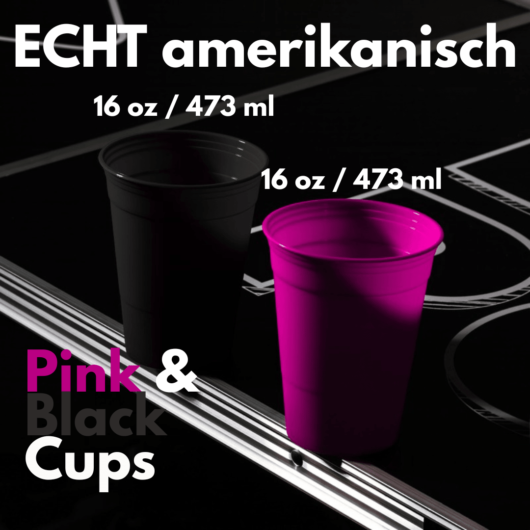 Bierpong-Becher aus Hartplastik, Pink-Black Edition - InnoNeeds